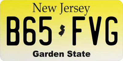 NJ license plate B65FVG