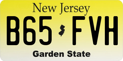 NJ license plate B65FVH