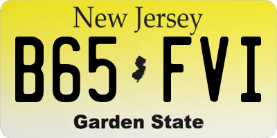 NJ license plate B65FVI