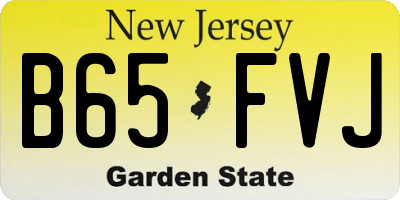 NJ license plate B65FVJ