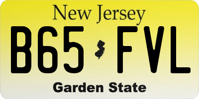 NJ license plate B65FVL
