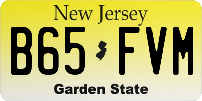 NJ license plate B65FVM