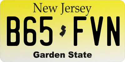 NJ license plate B65FVN