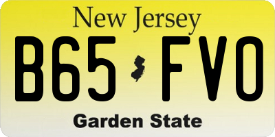 NJ license plate B65FVO
