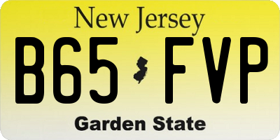 NJ license plate B65FVP