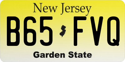 NJ license plate B65FVQ
