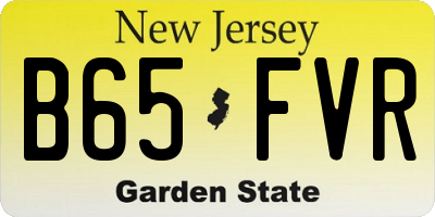 NJ license plate B65FVR