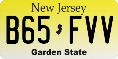 NJ license plate B65FVV