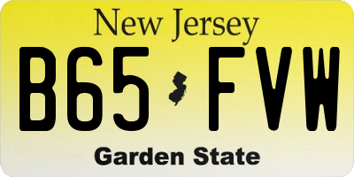 NJ license plate B65FVW