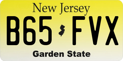 NJ license plate B65FVX
