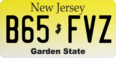 NJ license plate B65FVZ