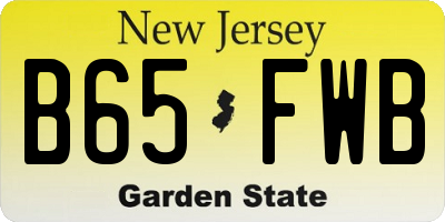 NJ license plate B65FWB