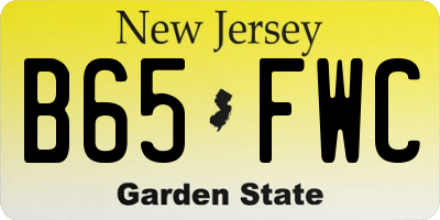 NJ license plate B65FWC
