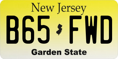 NJ license plate B65FWD