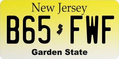 NJ license plate B65FWF