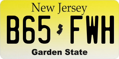 NJ license plate B65FWH