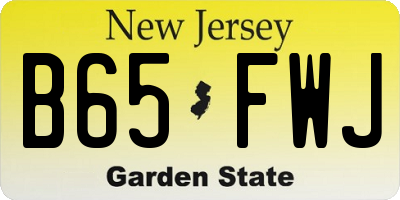 NJ license plate B65FWJ