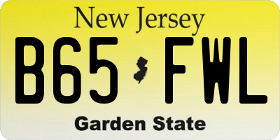NJ license plate B65FWL