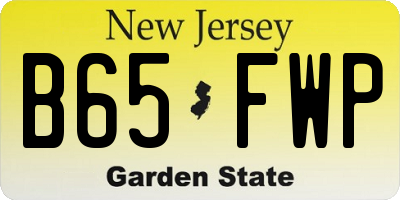 NJ license plate B65FWP