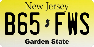 NJ license plate B65FWS
