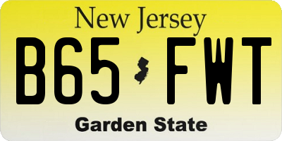 NJ license plate B65FWT