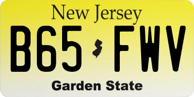 NJ license plate B65FWV