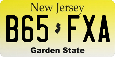 NJ license plate B65FXA