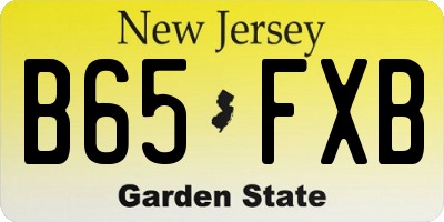 NJ license plate B65FXB