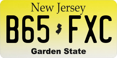 NJ license plate B65FXC