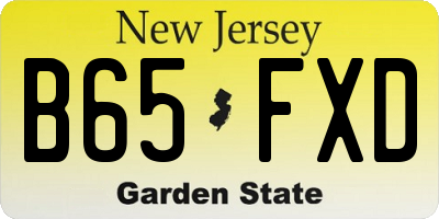 NJ license plate B65FXD