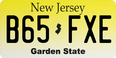 NJ license plate B65FXE