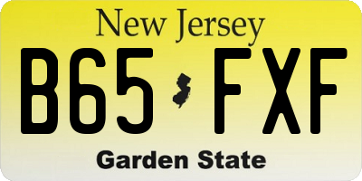 NJ license plate B65FXF