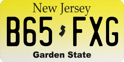 NJ license plate B65FXG