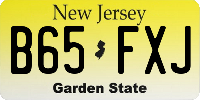 NJ license plate B65FXJ