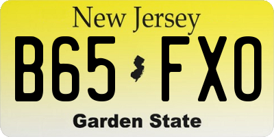 NJ license plate B65FXO