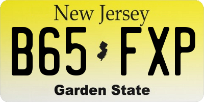 NJ license plate B65FXP