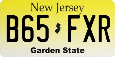 NJ license plate B65FXR