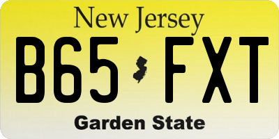 NJ license plate B65FXT