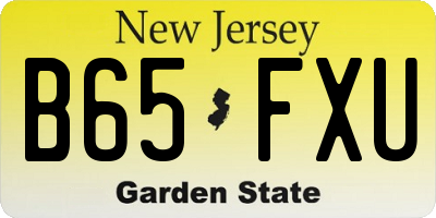 NJ license plate B65FXU