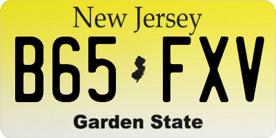NJ license plate B65FXV