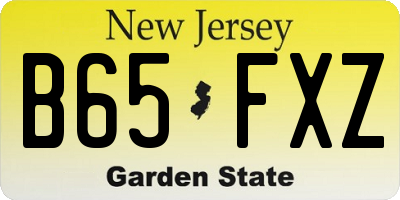 NJ license plate B65FXZ