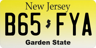 NJ license plate B65FYA