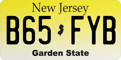 NJ license plate B65FYB