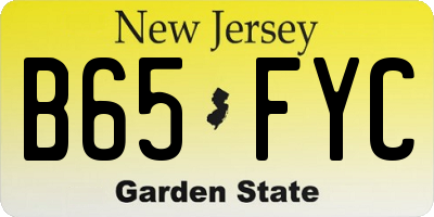 NJ license plate B65FYC