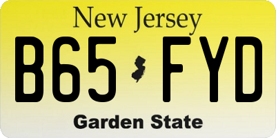 NJ license plate B65FYD