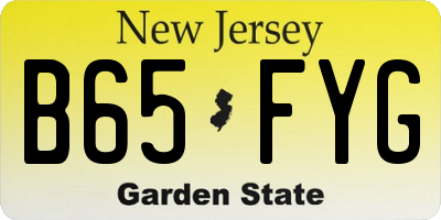 NJ license plate B65FYG