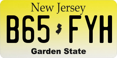 NJ license plate B65FYH