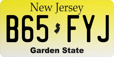 NJ license plate B65FYJ