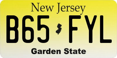 NJ license plate B65FYL