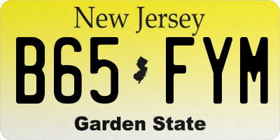 NJ license plate B65FYM